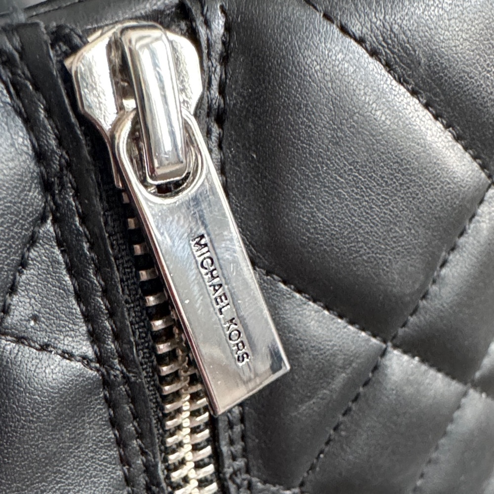 Michael Kors Black Quilted Chain Ankle Boots - Picture 5 of 8